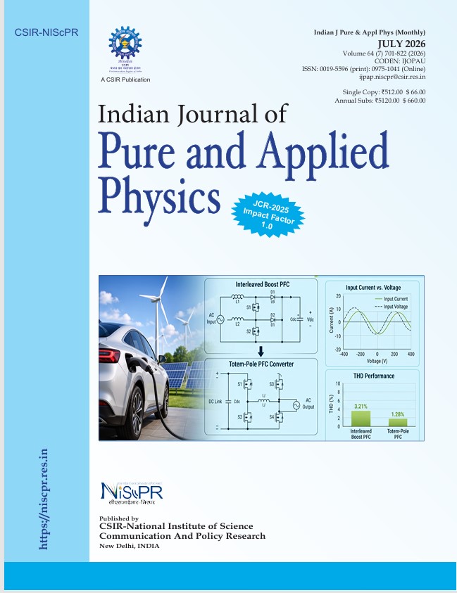 					View Vol. 64 No. 7 (2026): Indian Journal of Pure & Applied Physics
				