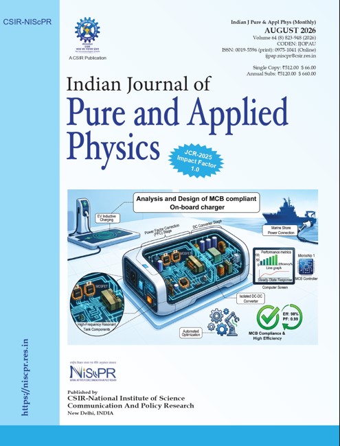 					View Vol. 64 No. 8 (2026): Indian Journal of Pure & Applied Physics
				